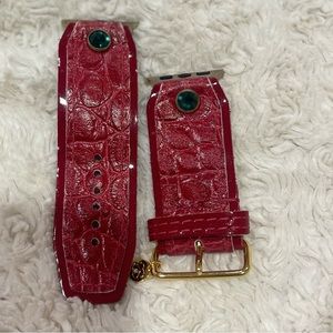 Lux red croc Apple Watch band